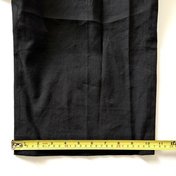 Theory Women’s Cavalier Linen Blend Cropped Wide Leg Pull On Pants Black - Picture 11 of 14